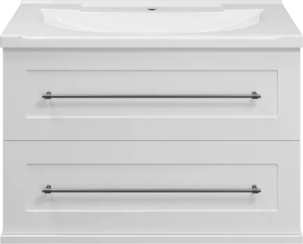 Тумба с раковиной Misty Марта 80 подвесная, белая глянцевая