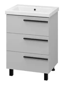 Тумба с раковиной Misty Ненси 60 серая матовая