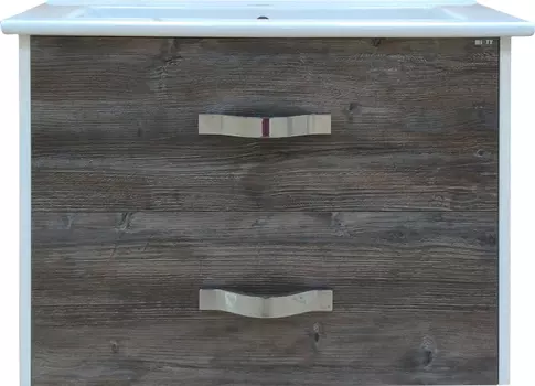 Тумба с раковиной Misty Норд 75 подвесная, белая, сосна пасаден