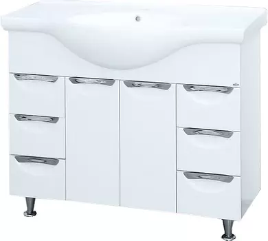 Тумба с раковиной Misty Орхидея 105 белая эмаль