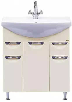 Тумба с раковиной Misty Орхидея 75 бежевая глянцевая