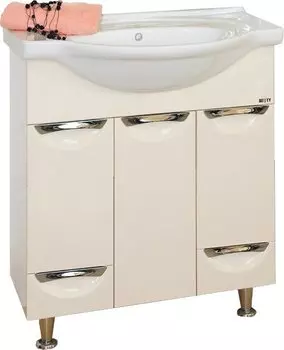 Тумба с раковиной Misty Орхидея 85 бежевая эмаль