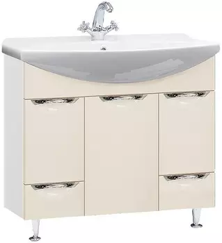 Тумба с раковиной Misty Орхидея 85 бежевая глянцевая