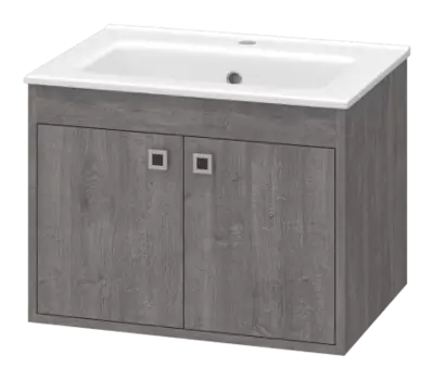 Тумба с раковиной Misty Пайн 60 серая матовая