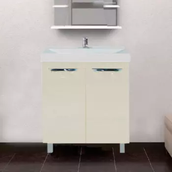 Тумба с раковиной Misty Петра 65 бежевая эмаль