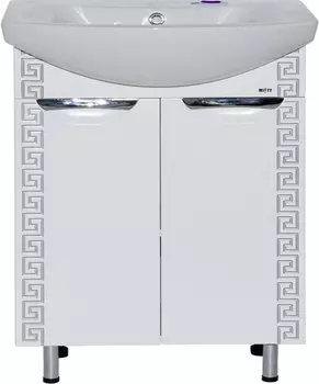 Тумба с раковиной Misty Престиж 70 серебряная патина