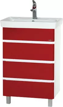Тумба с раковиной Misty Прима 50 красная эмаль