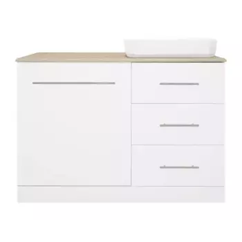 Тумба с раковиной Misty Респект 110 правая белая матовая