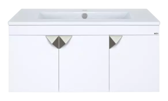 Тумба с раковиной Misty Сахара 90 белая глянцевая