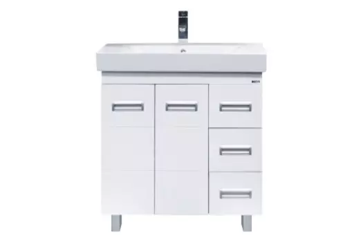 Тумба с раковиной Misty Селена 75 белая глянцевая