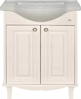 Тумба с раковиной Misty Шармель 65 светло-бежевая эмаль