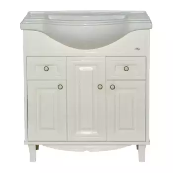 Тумба с раковиной Misty Шармель 80 бежевая глянцевая