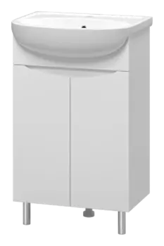 Тумба с раковиной Misty Смайл 50 белая глянцевая