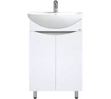 Тумба с раковиной Misty Смайл 60 белая глянцевая