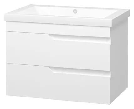 Тумба с раковиной Misty Софт 75 белая глянцевая