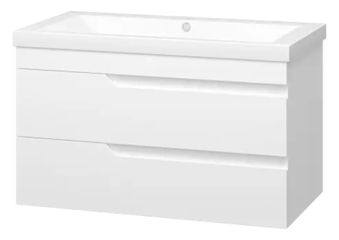 Тумба с раковиной Misty Софт 90 белая глянцевая