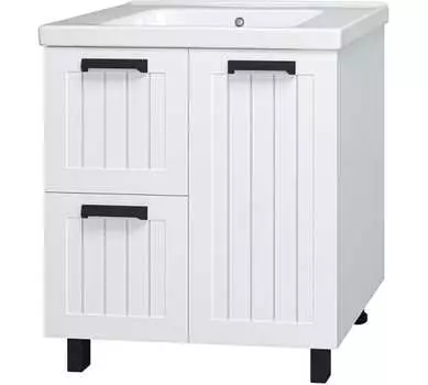 Тумба с раковиной Misty Спарта 80 белая матовая