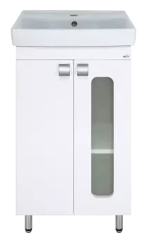 Тумба с раковиной Misty Урал 50 белая глянцевая