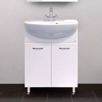 Тумба с раковиной Misty Уют 60 прямая белая