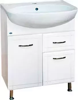 Тумба с раковиной Misty Уют 60 с 1 ящиком белая