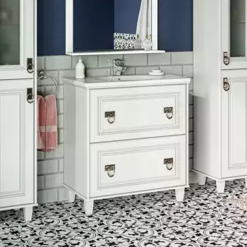 Тумба с раковиной Misty Версаль 80 белая матовая