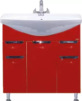 Тумба с раковиной Misty Жасмин 75 красная плёнка