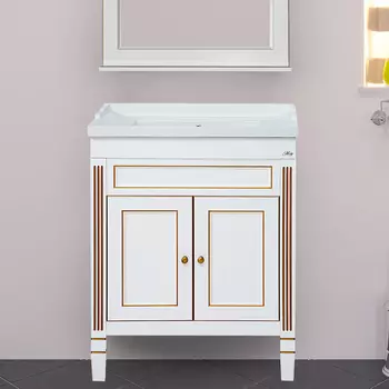 Тумба с раковиной Misty Женева 70 белая патина