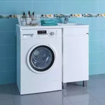 Тумба с раковиной над стиральной машиной Санта Марс 38 белый