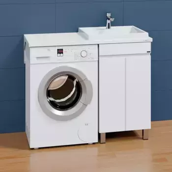 Тумба с раковиной над стиральной машиной напольная Санта Марс 48 белый