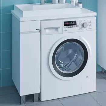 Тумба с раковиной над стиральной машиной Санта Марс 19 белый