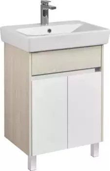 Тумба с раковиной напольная Aquaton Верди 60 белый-светлое дерево