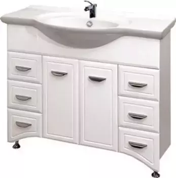 Тумба с раковиной напольная Misty Дрея 105 белая глянцевая