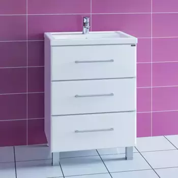 Тумба с раковиной напольная Санта Омега 60 белый