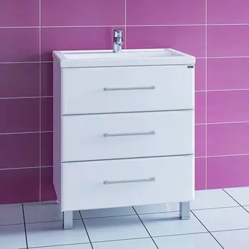 Тумба с раковиной напольная Санта Омега 70 белый