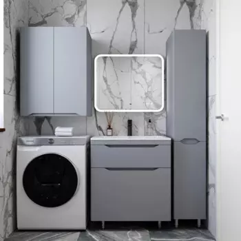 Тумба с раковиной напольная Style Line Марелла 70 серая матовая