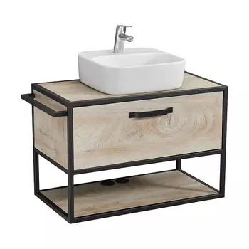 Тумба с раковиной Одри 42 Aquaton Лофт Фабрик 80 светлое дерево