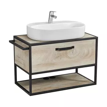 Тумба с раковиной Одри 62 Aquaton Лофт Фабрик 80 светлое дерево