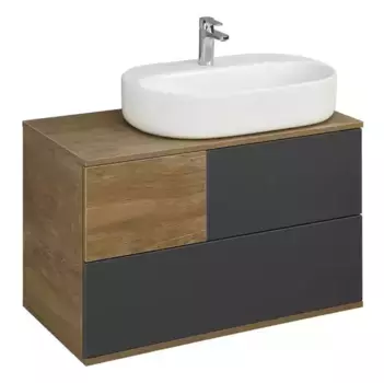 Тумба с раковиной Одри 62 Aquaton Терра 85 светлое дерево-серый