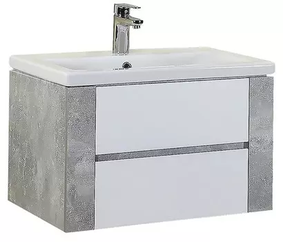 Тумба с раковиной Onika Стоун 70 белый - серый