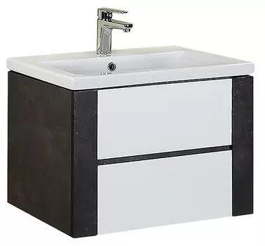 Тумба с раковиной Onika Стоун 70 белый - серый