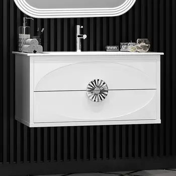 Тумба с раковиной подвесная Opadiris Ибица 90 белый, фурнитура хром