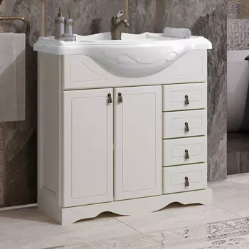 Тумба с раковиной Opadiris Клио 85 напольная, слоновая кость