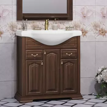 Тумба с раковиной Opadiris Риспекто 80 темное дерево