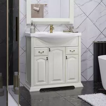 Тумба с раковиной Opadiris Риспекто 85 бежевый матовый