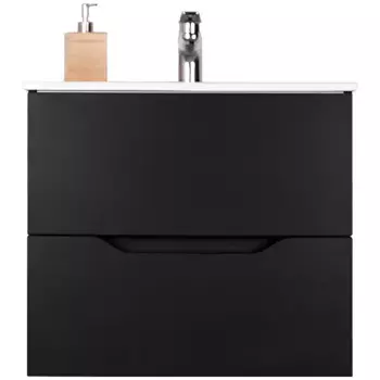 Тумба с раковиной Orange Line 60 черная матовая