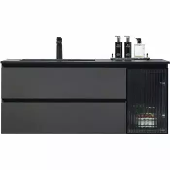 Тумба с раковиной Orans 120 L подвесная темно - серый матовый