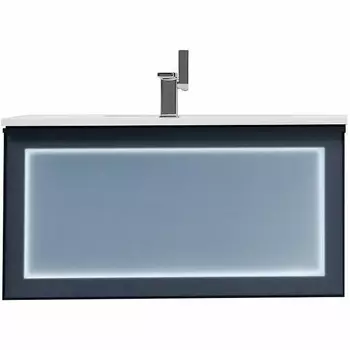 Тумба с раковиной Orans 80 подвесная синий матовый