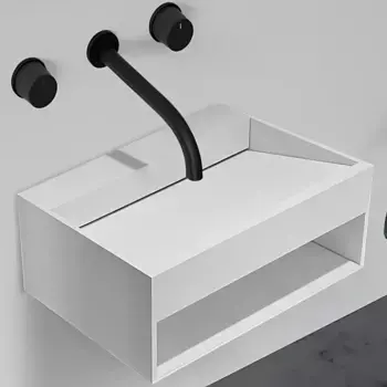 Тумба с раковиной подвесная Abber Stein AS2645-0.6 60 белый матовый