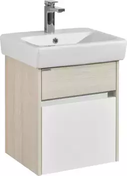 Тумба с раковиной подвесная Aquaton Верди 50 белый-светлое дерево