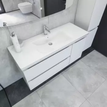 Тумба с раковиной подвесная Caprigo Forte 120 белый матовый